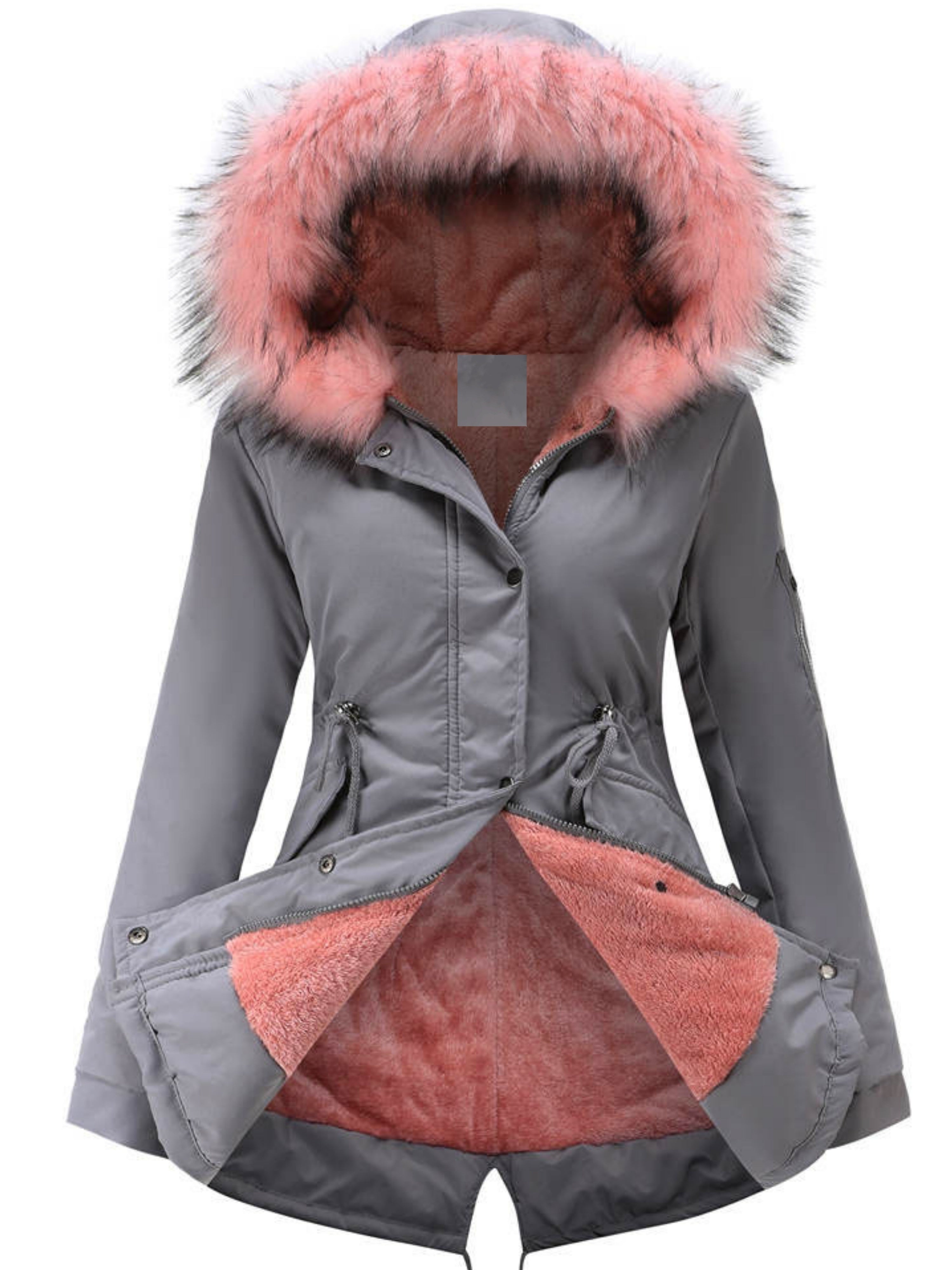Nina | Cozy Zip-Up Fuzzy Hoodie Parka