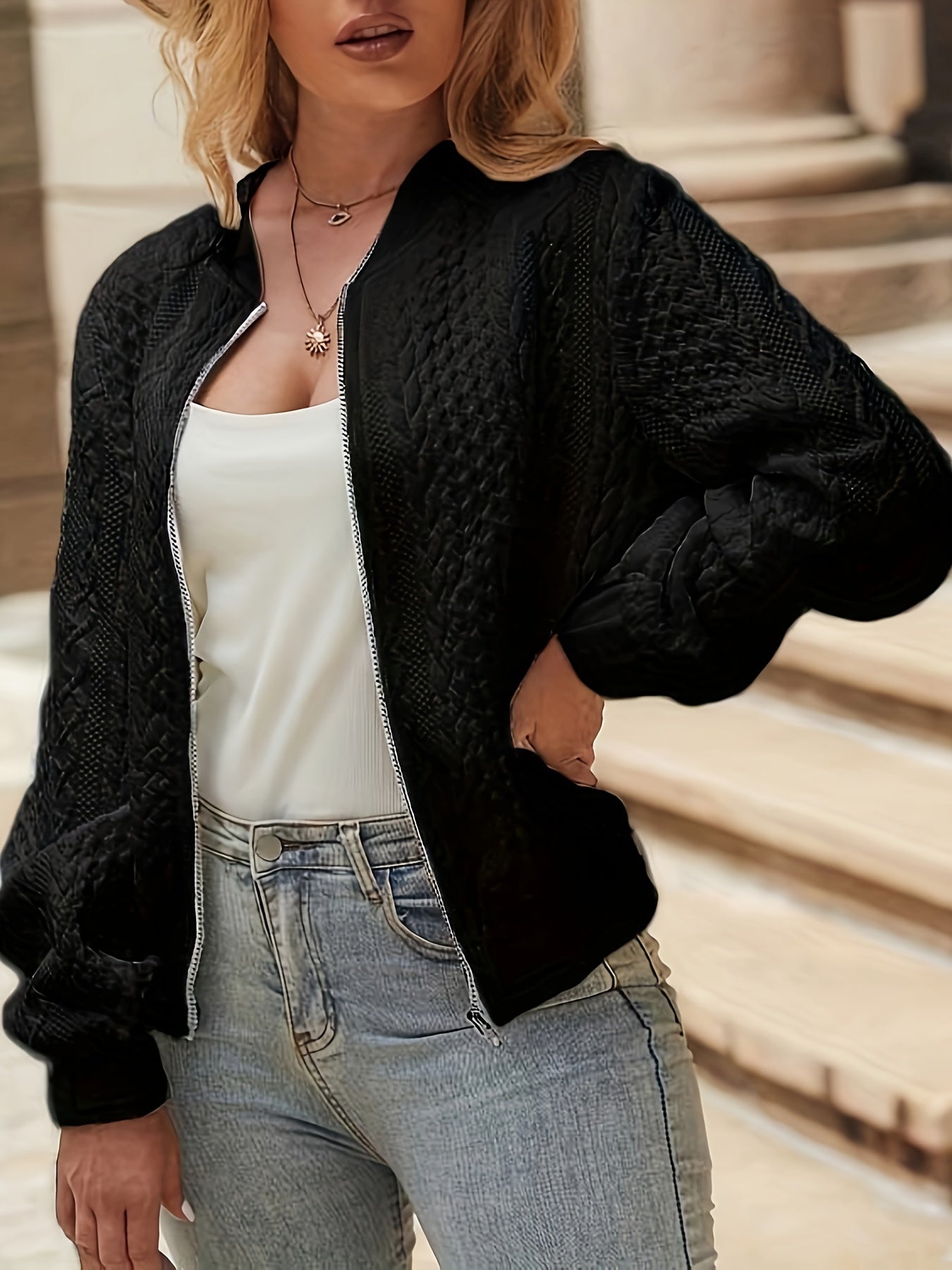Nina | Quilted Bomber Jacket