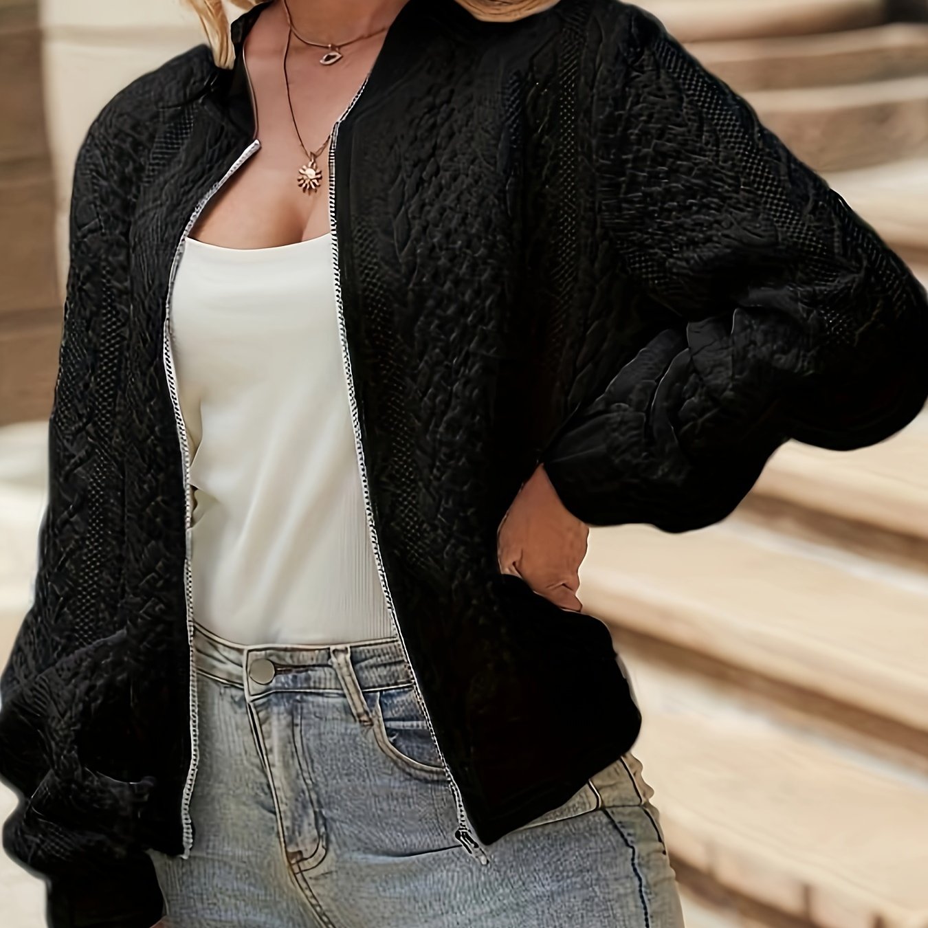 Nina | Quilted Bomber Jacket