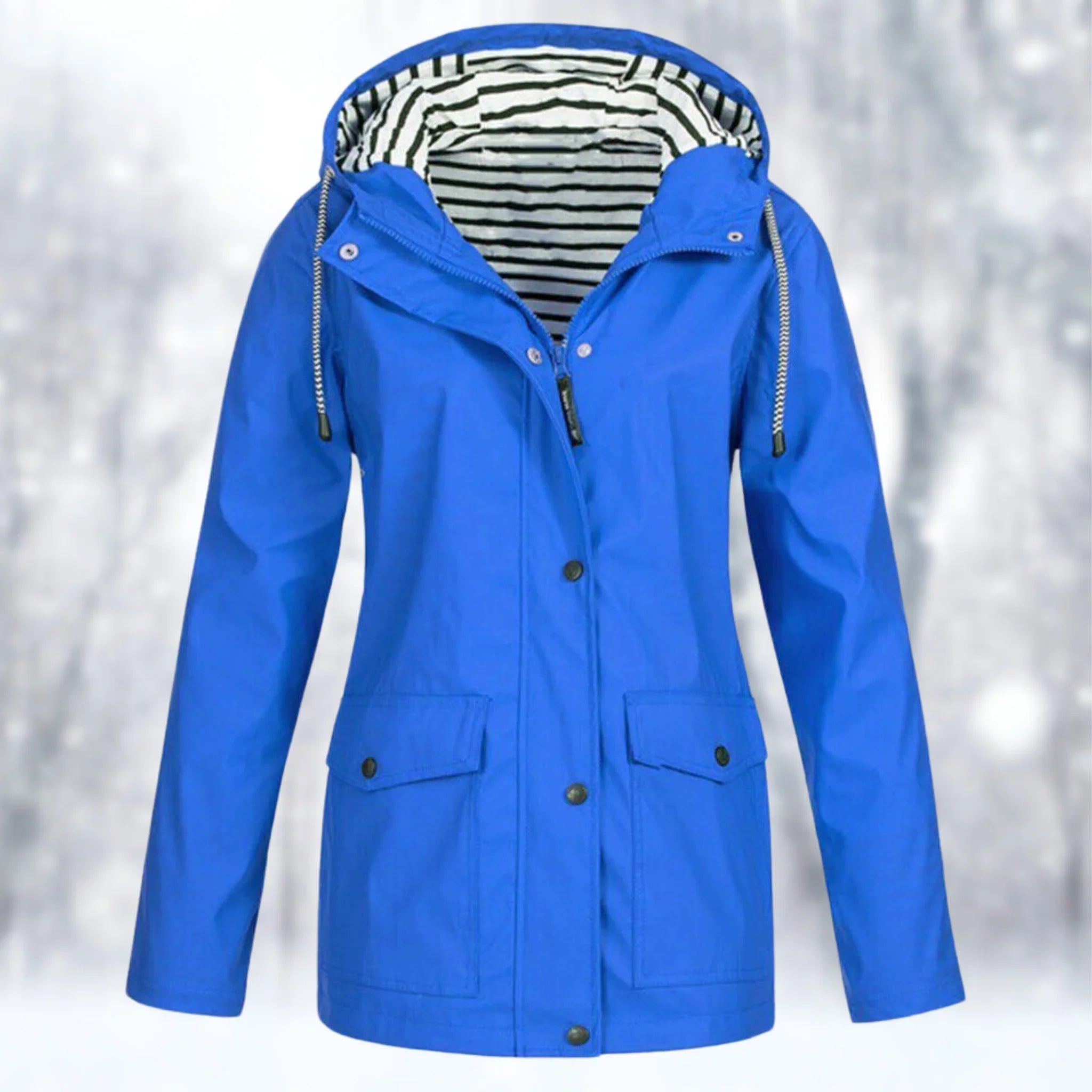 Waterproof Rain Jacket with Lined Hood