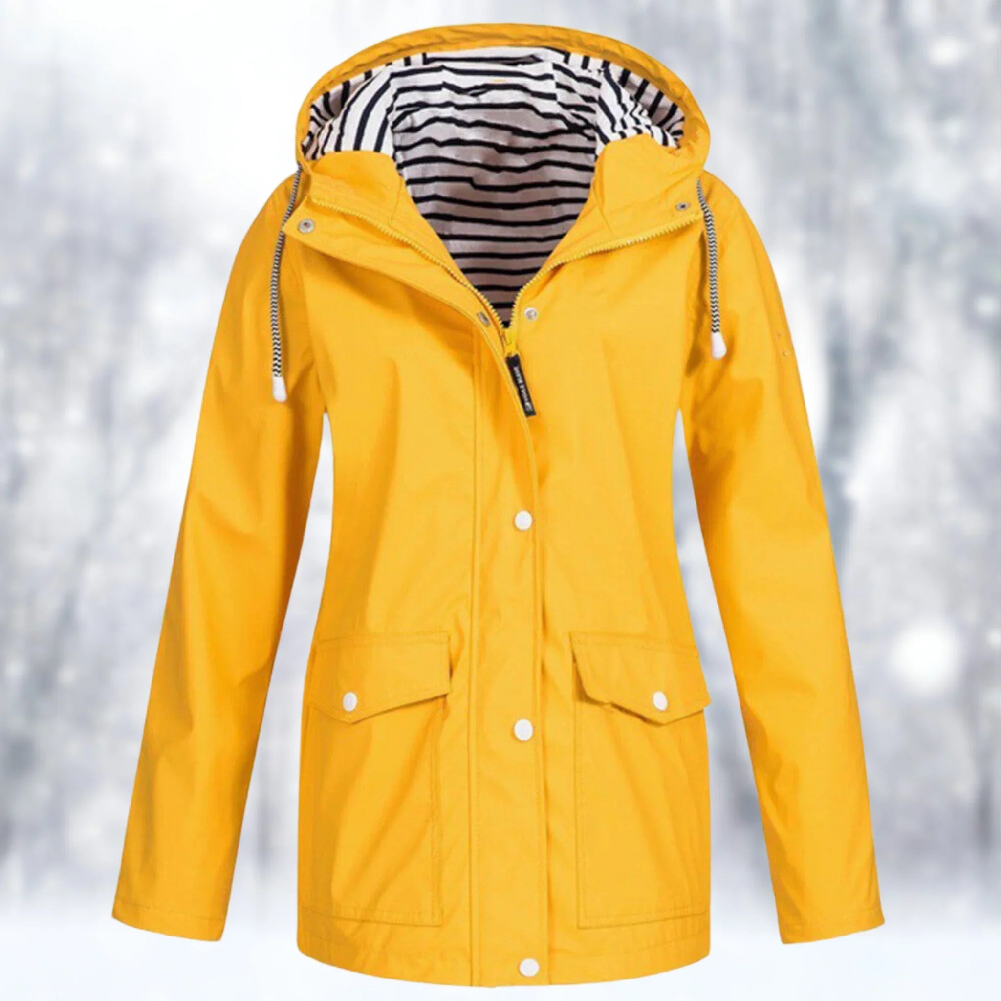 Waterproof Rain Jacket with Lined Hood