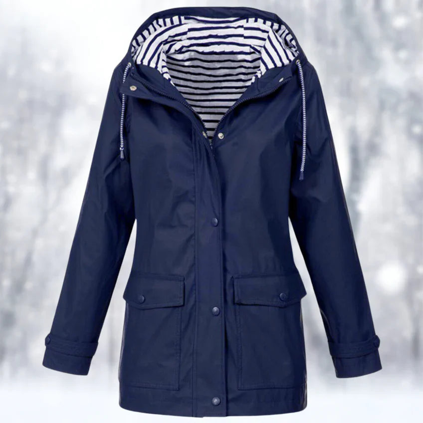 Waterproof Rain Jacket with Lined Hood