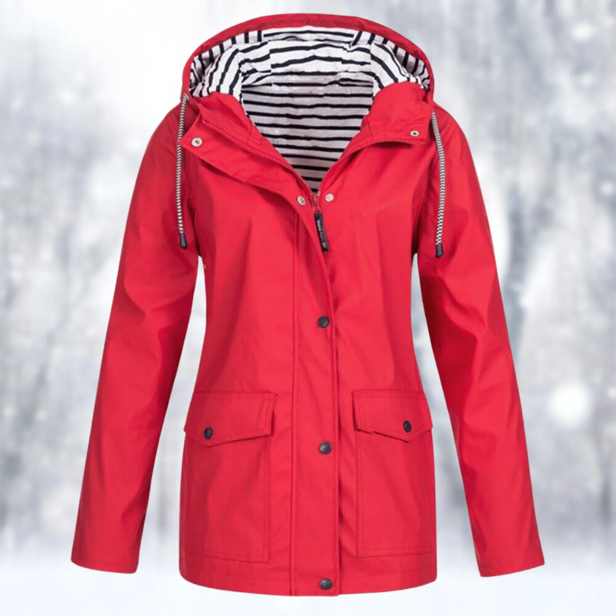 Waterproof Rain Jacket with Lined Hood