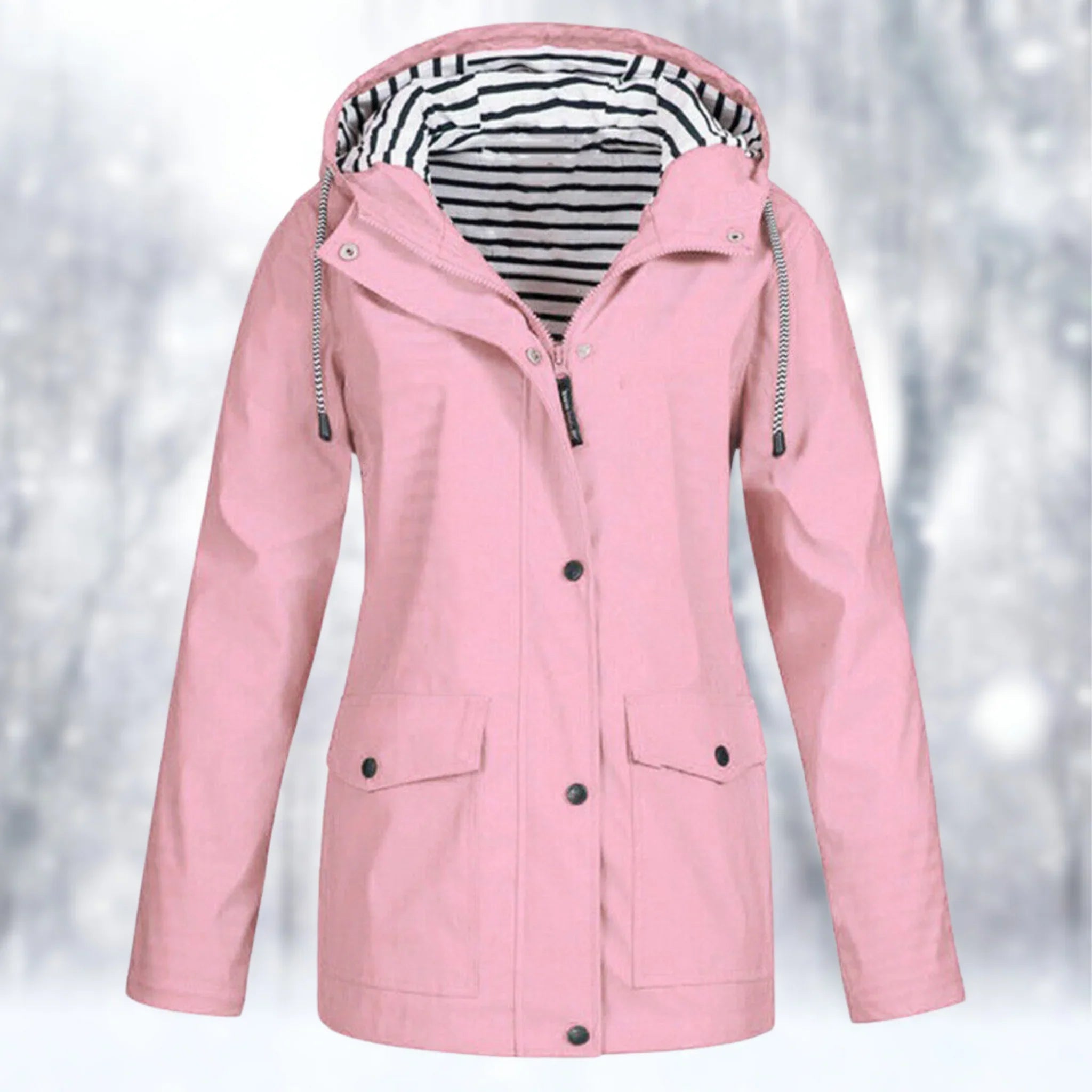 Waterproof Rain Jacket with Lined Hood