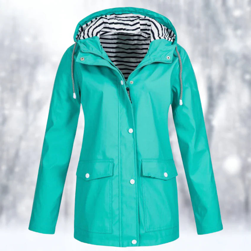 Waterproof Rain Jacket with Lined Hood