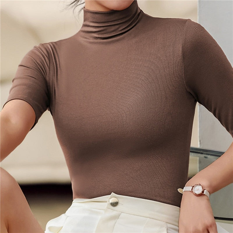Elegant Long Sleeve Slim Fit Top for Women with Collar
