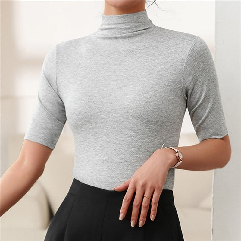 Elegant Long Sleeve Slim Fit Top for Women with Collar