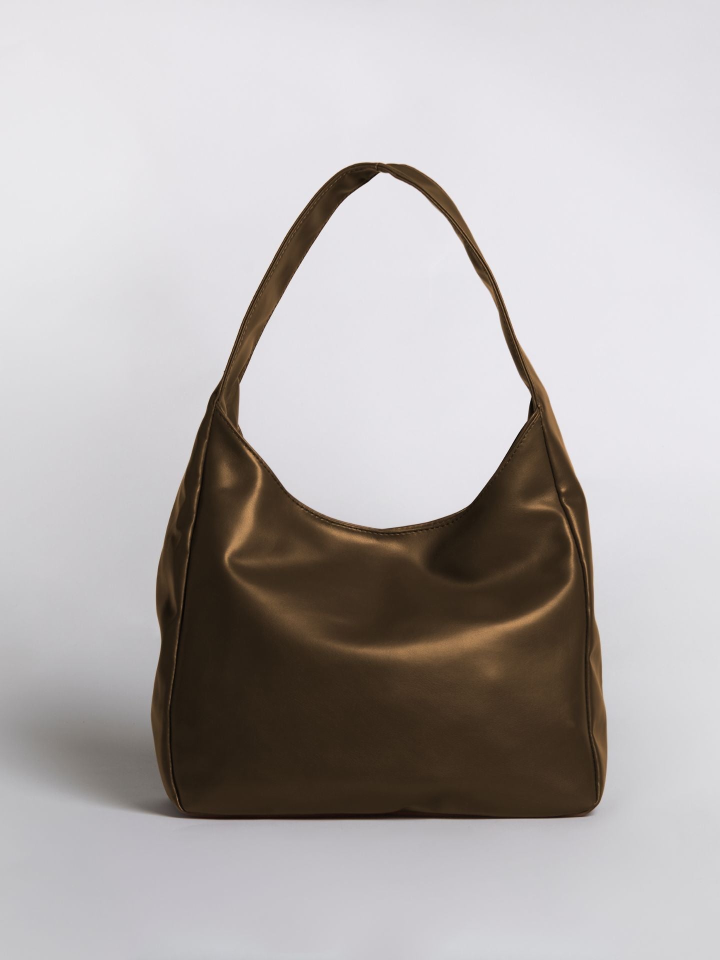 Simple Vegan Hobo Shoulder Bag - Empty Design