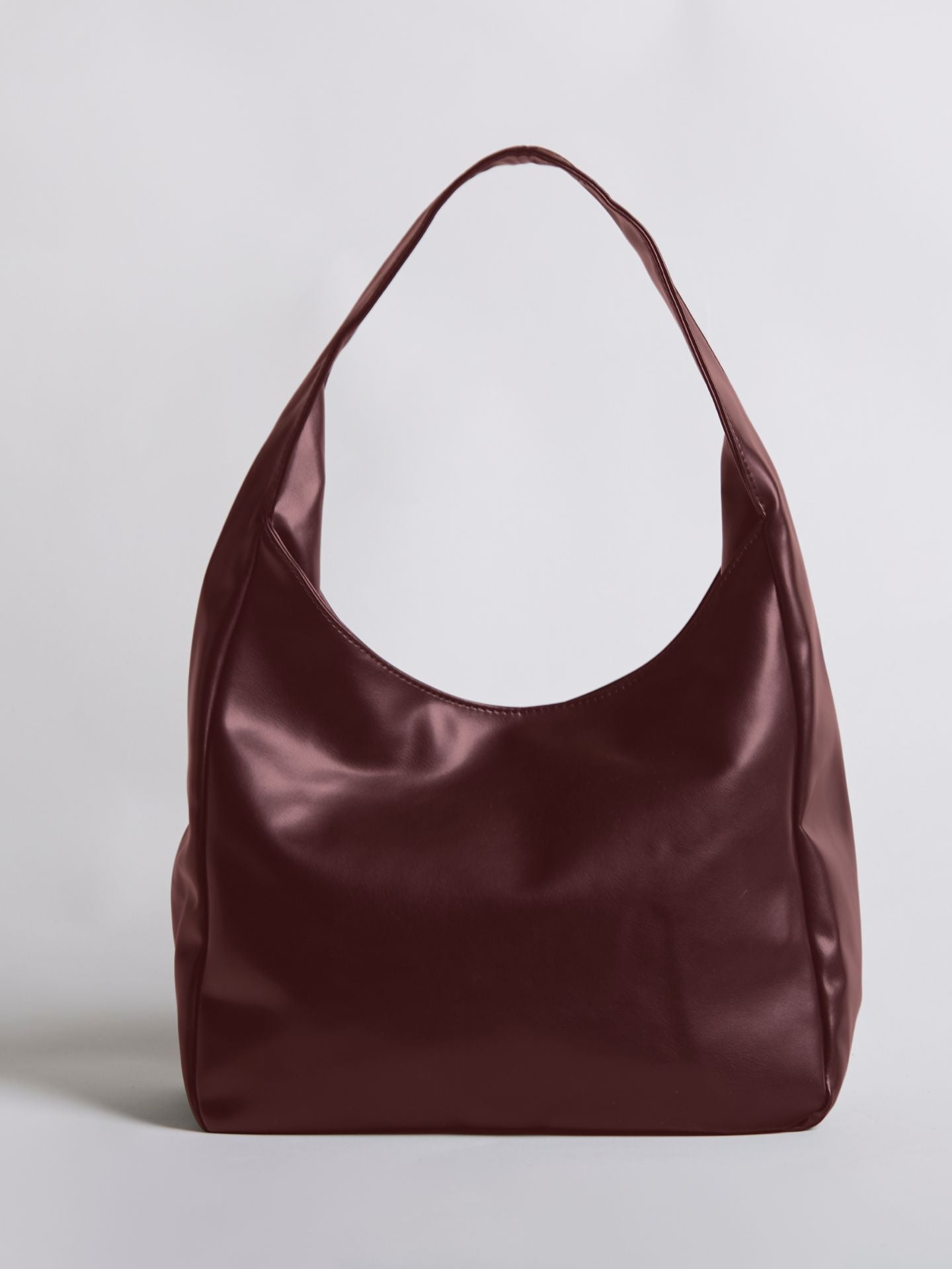 Simple Vegan Hobo Shoulder Bag - Empty Design