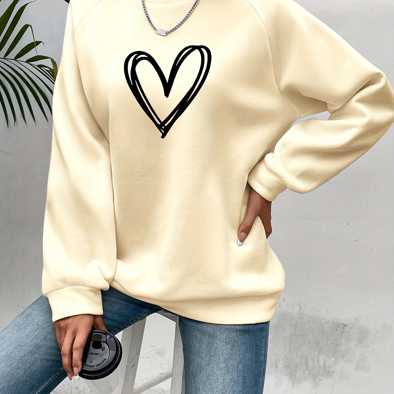 Sophie | Heart Print Casual Sweatshirt