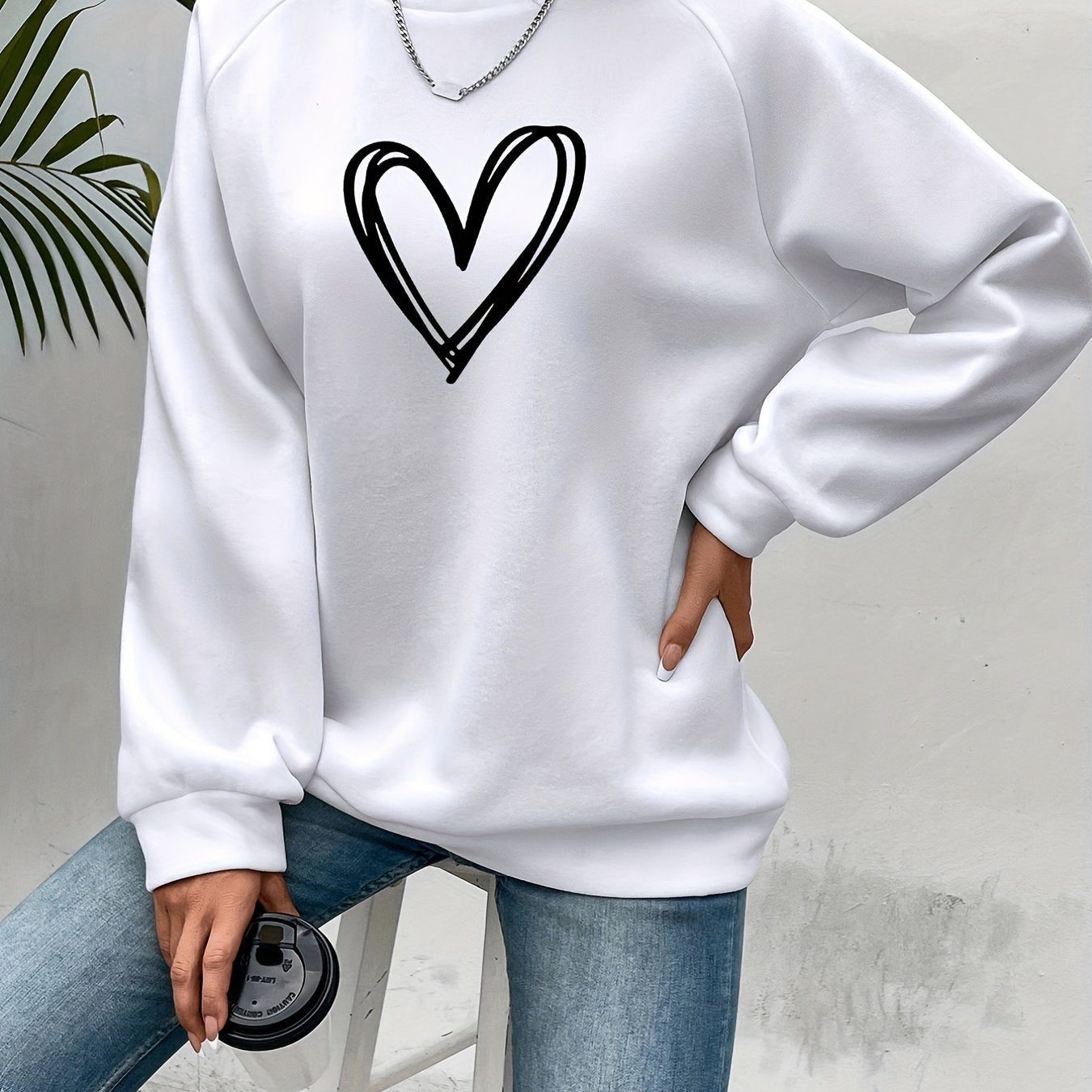 Sophie | Heart Print Casual Sweatshirt