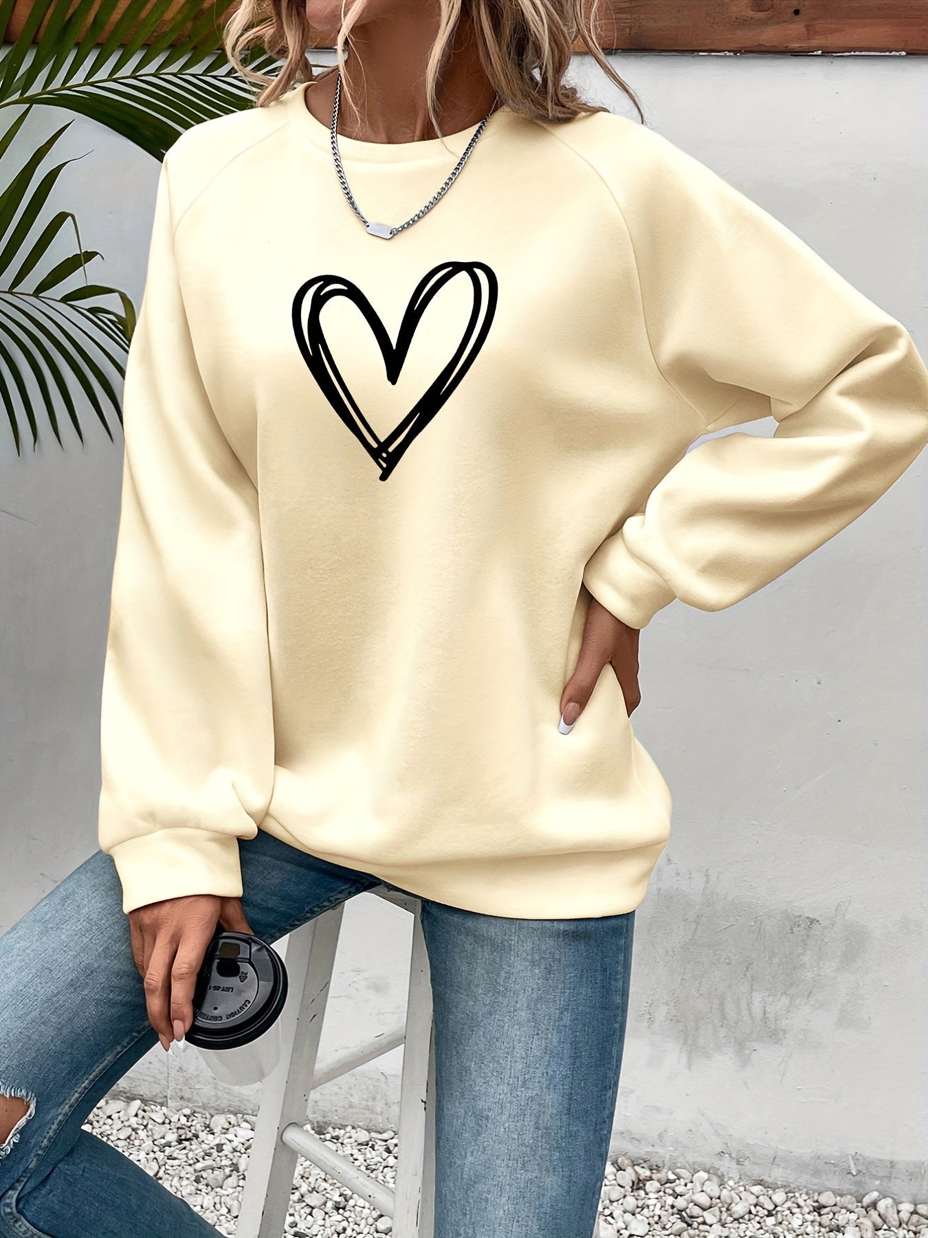 Sophie | Heart Print Casual Sweatshirt