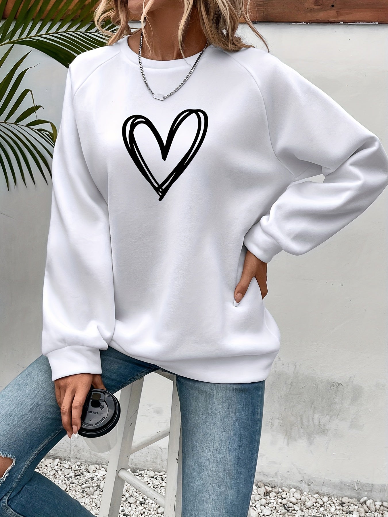 Sophie | Heart Print Casual Sweatshirt