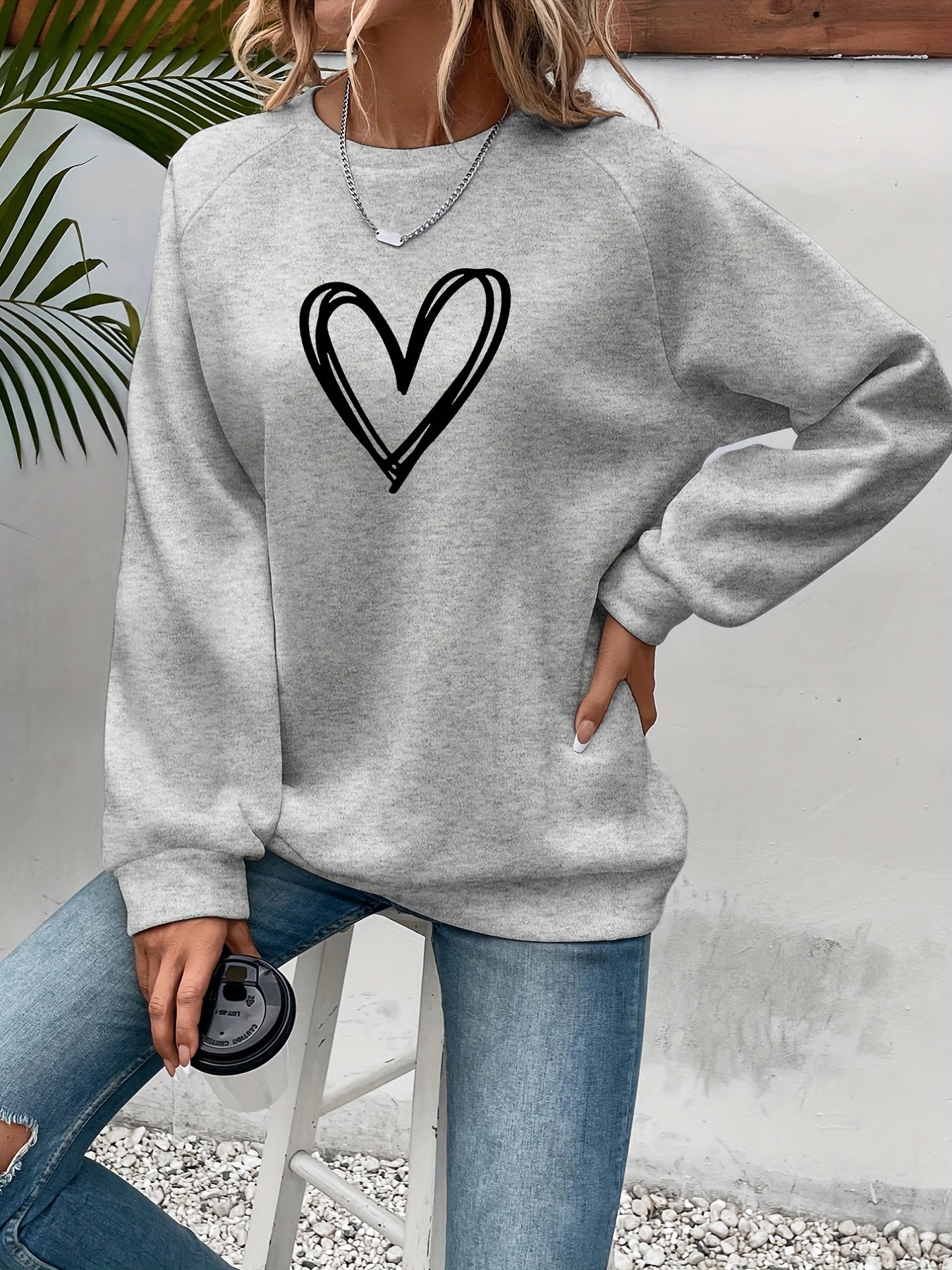 Sophie | Heart Print Casual Sweatshirt