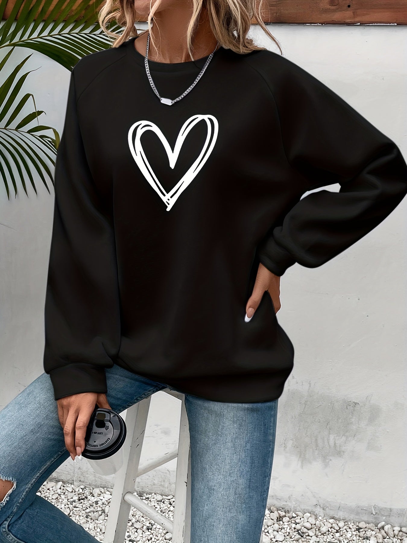 Sophie | Heart Print Casual Sweatshirt