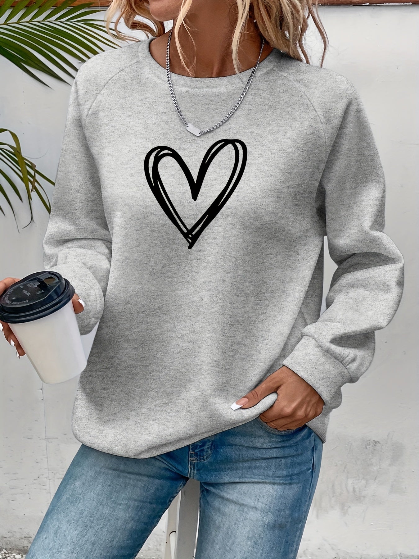 Sophie | Heart Print Casual Sweatshirt