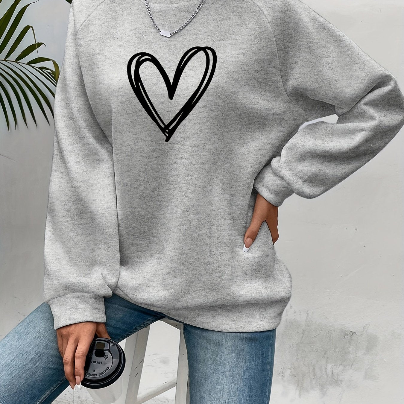 Sophie | Heart Print Casual Sweatshirt