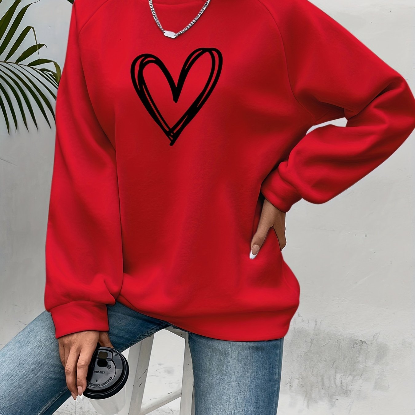 Sophie | Heart Print Casual Sweatshirt
