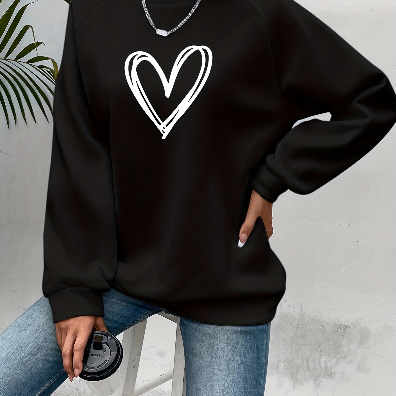 Sophie | Heart Print Casual Sweatshirt