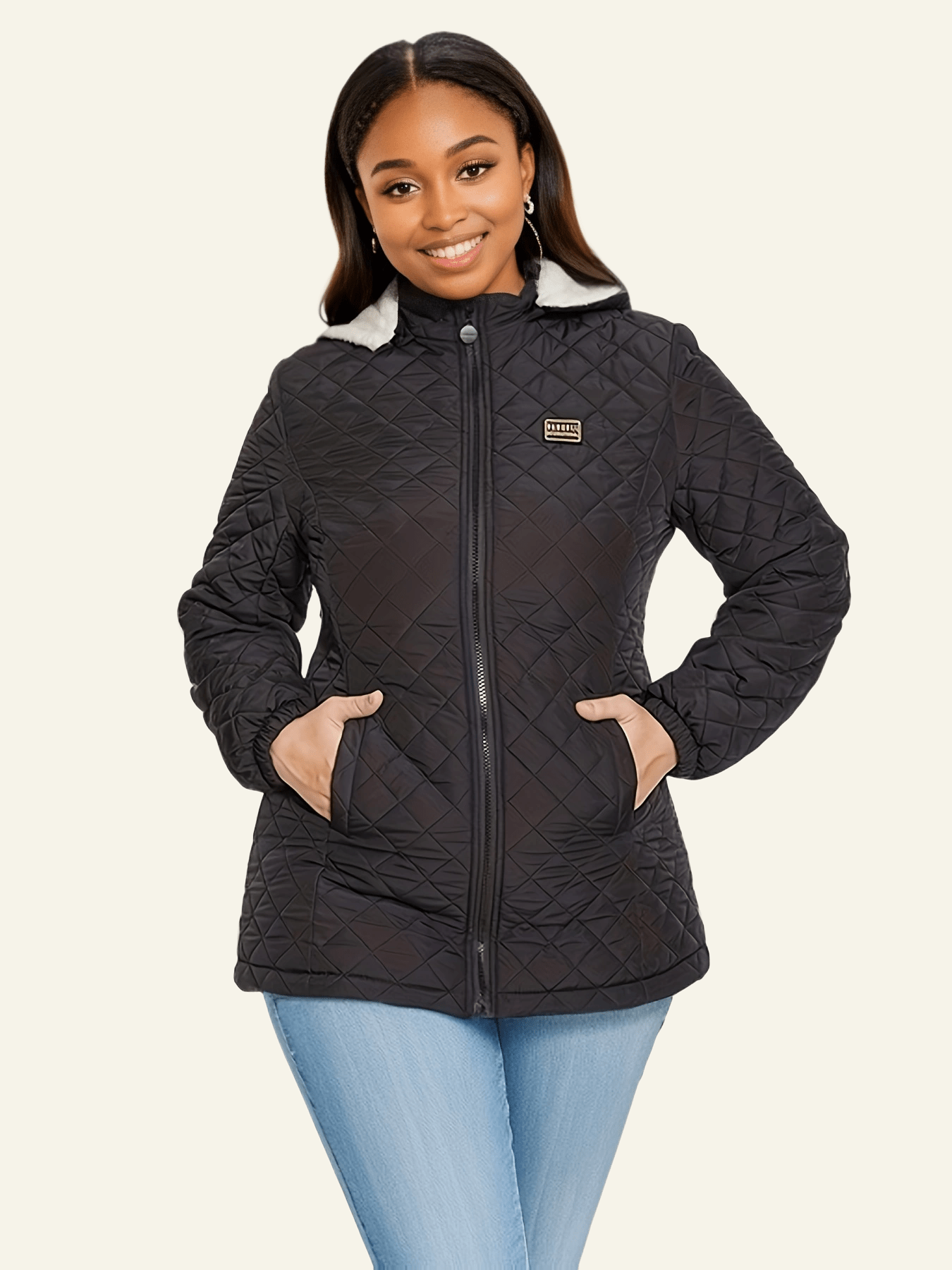 Sophie | Plus Size Elegant Quilted Hooded Coat