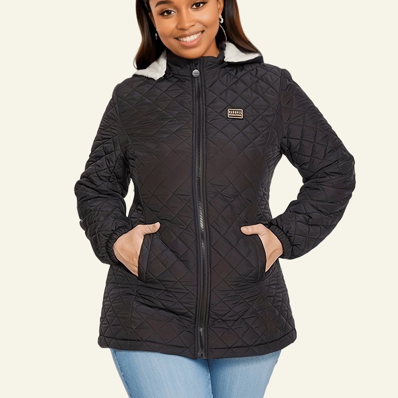 Sophie | Plus Size Elegant Quilted Hooded Coat