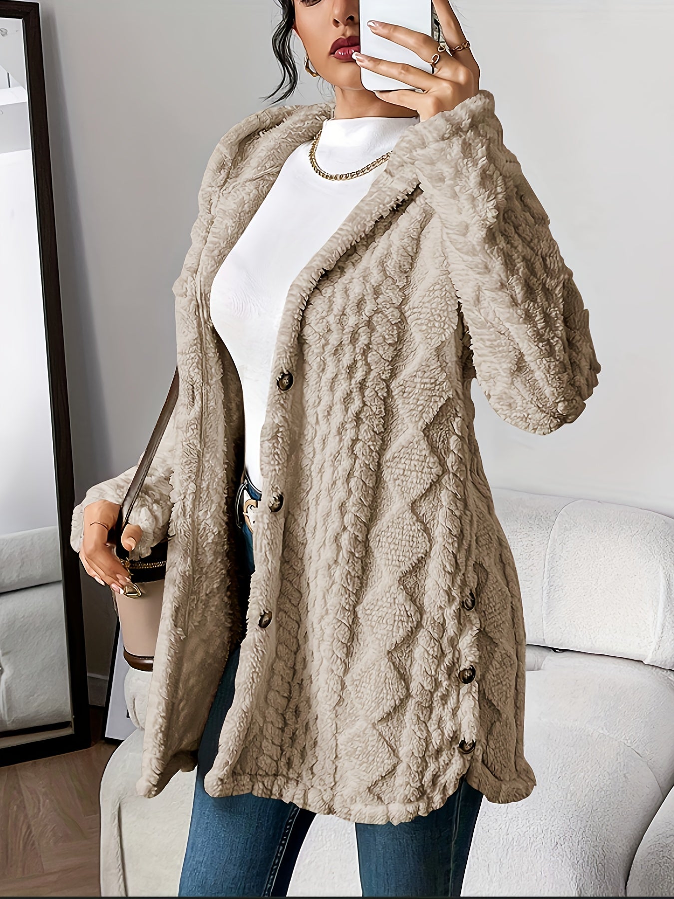 Sophie | Cozy Teddy Hoodie Coat