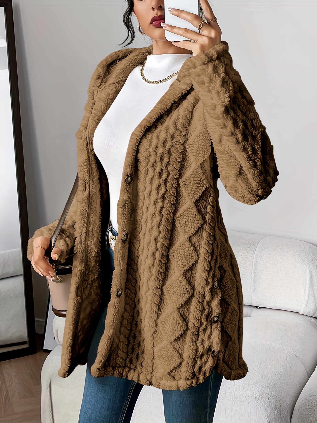 Sophie | Cozy Teddy Hoodie Coat