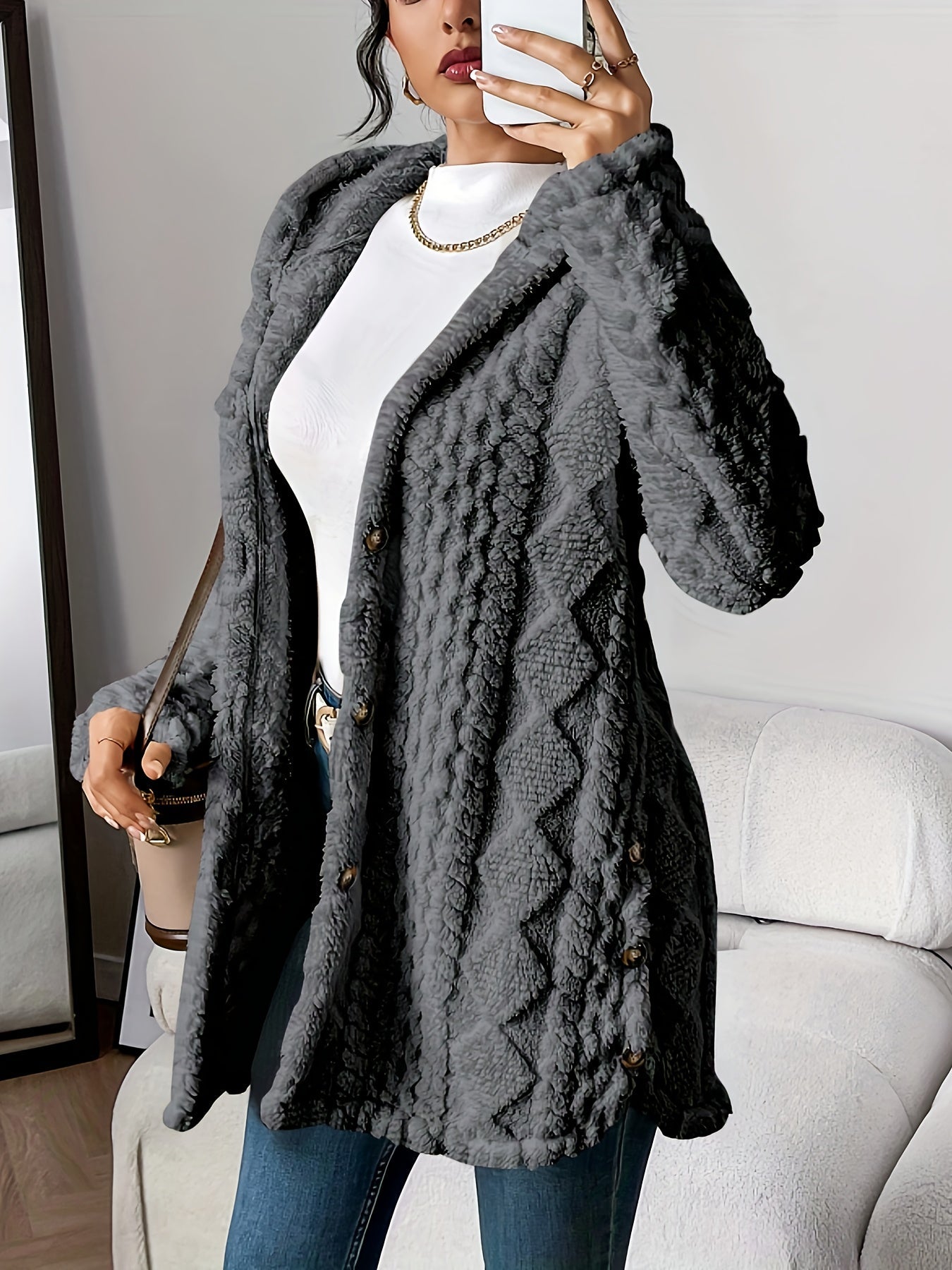 Sophie | Cozy Teddy Hoodie Coat