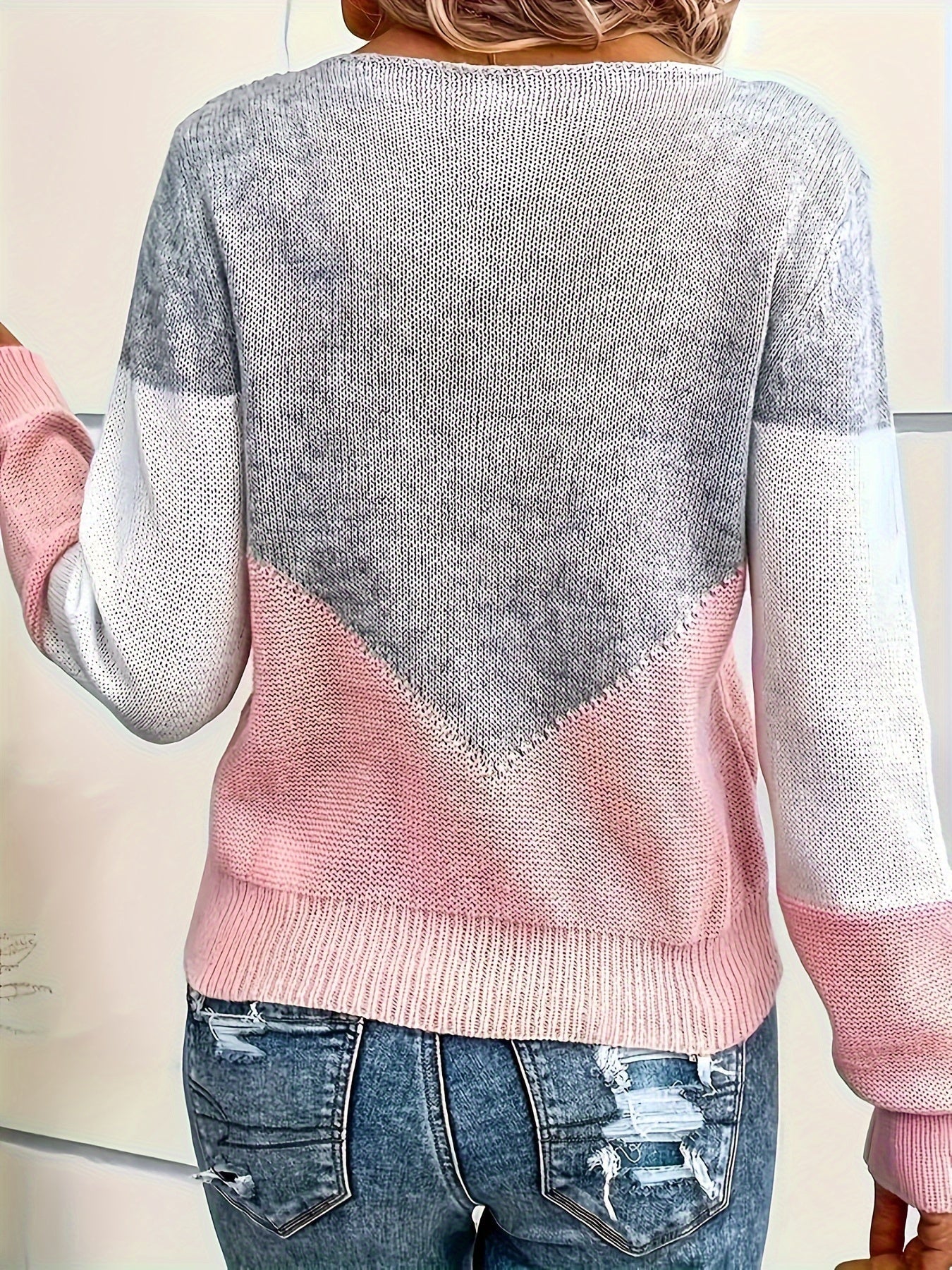 Sophie | Vibrant Block-Patterned Casual Sweater with Long Sleeves