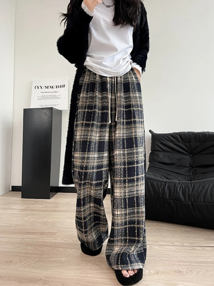 Tara | Classic Check Wool Trousers
