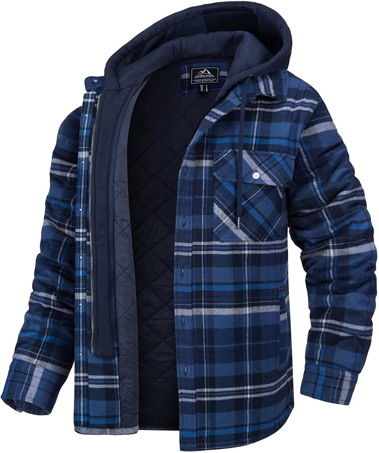 Tommy Jas | Men's Hooded Checked Jacket with Cozy Lining