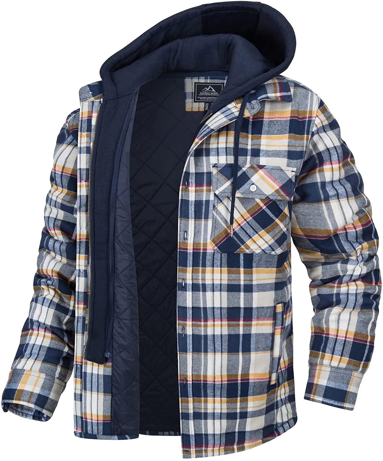 Tommy Jas | Men's Hooded Checked Jacket with Cozy Lining