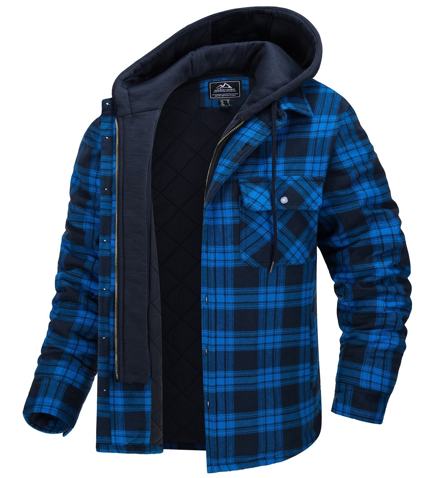 Tommy Jas | Men's Hooded Checked Jacket with Cozy Lining