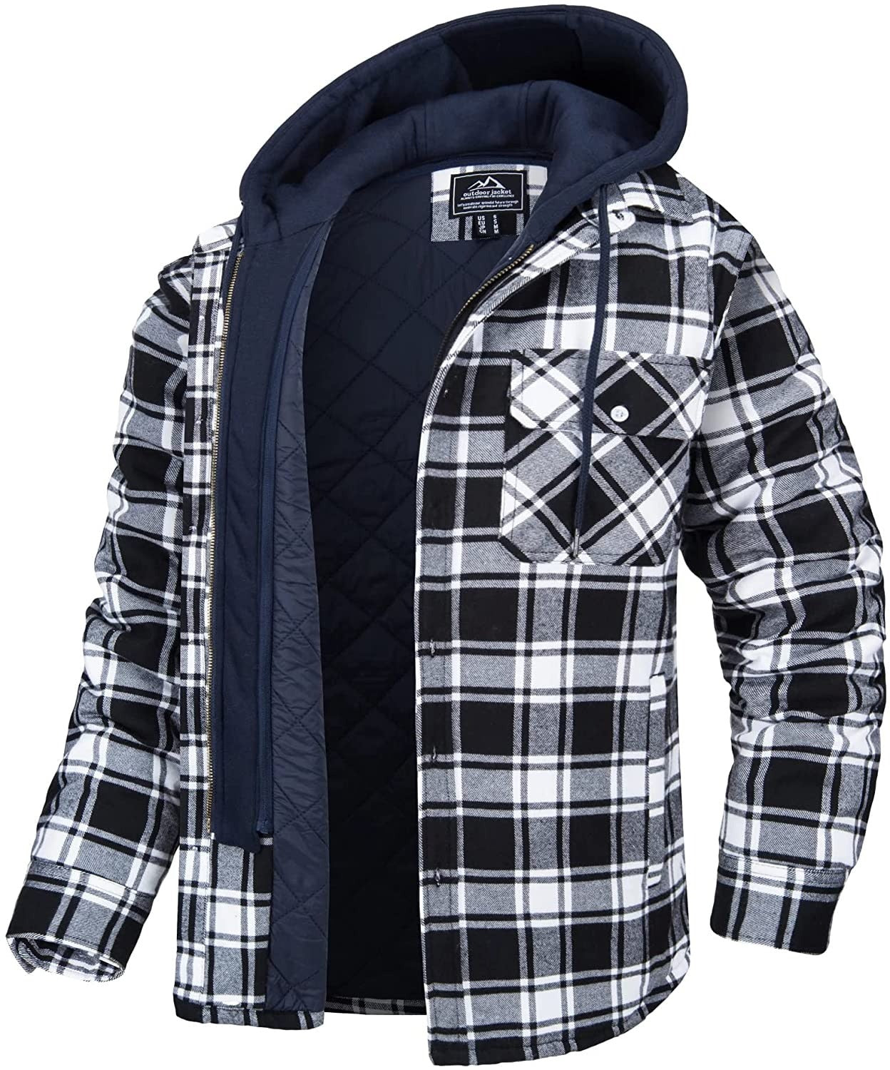 Tommy Jas | Men's Hooded Checked Jacket with Cozy Lining