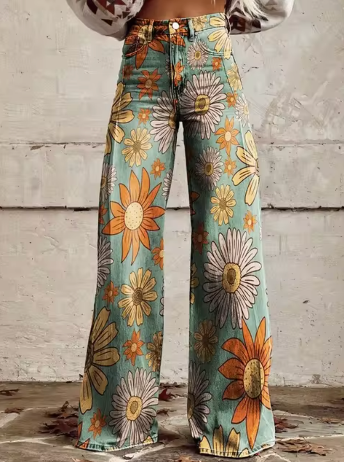 Sophie | Vibrantly Printed Wide-Leg Trousers
