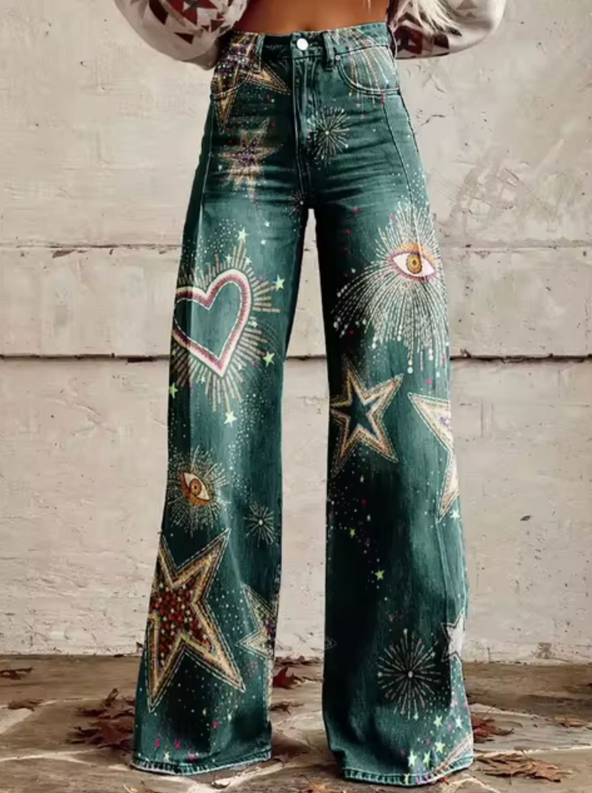 Sophie | Vibrantly Printed Wide-Leg Trousers
