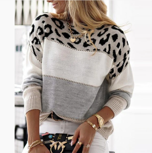 Cozy Leopard Print Women's Sweater