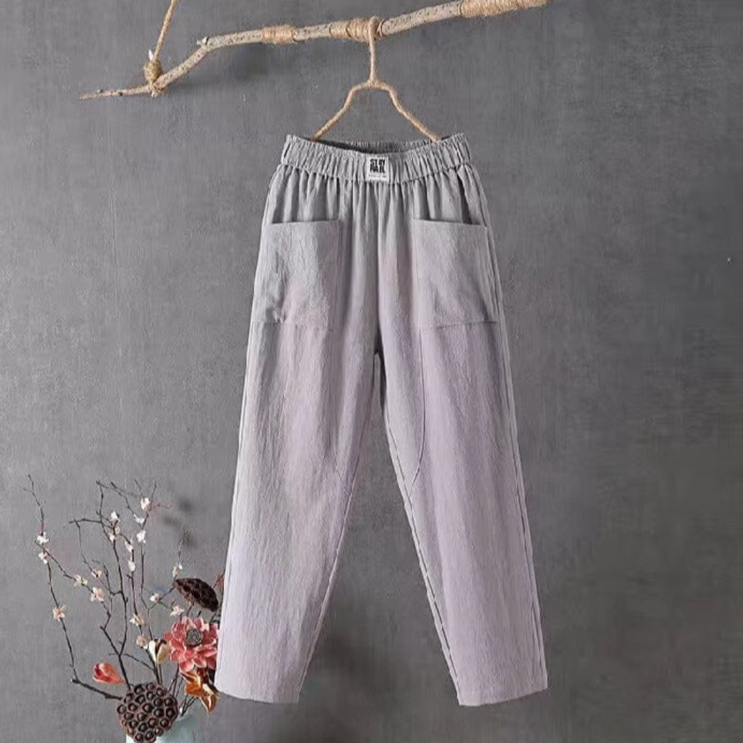 Wilma | Elastic Waist Linen Trousers