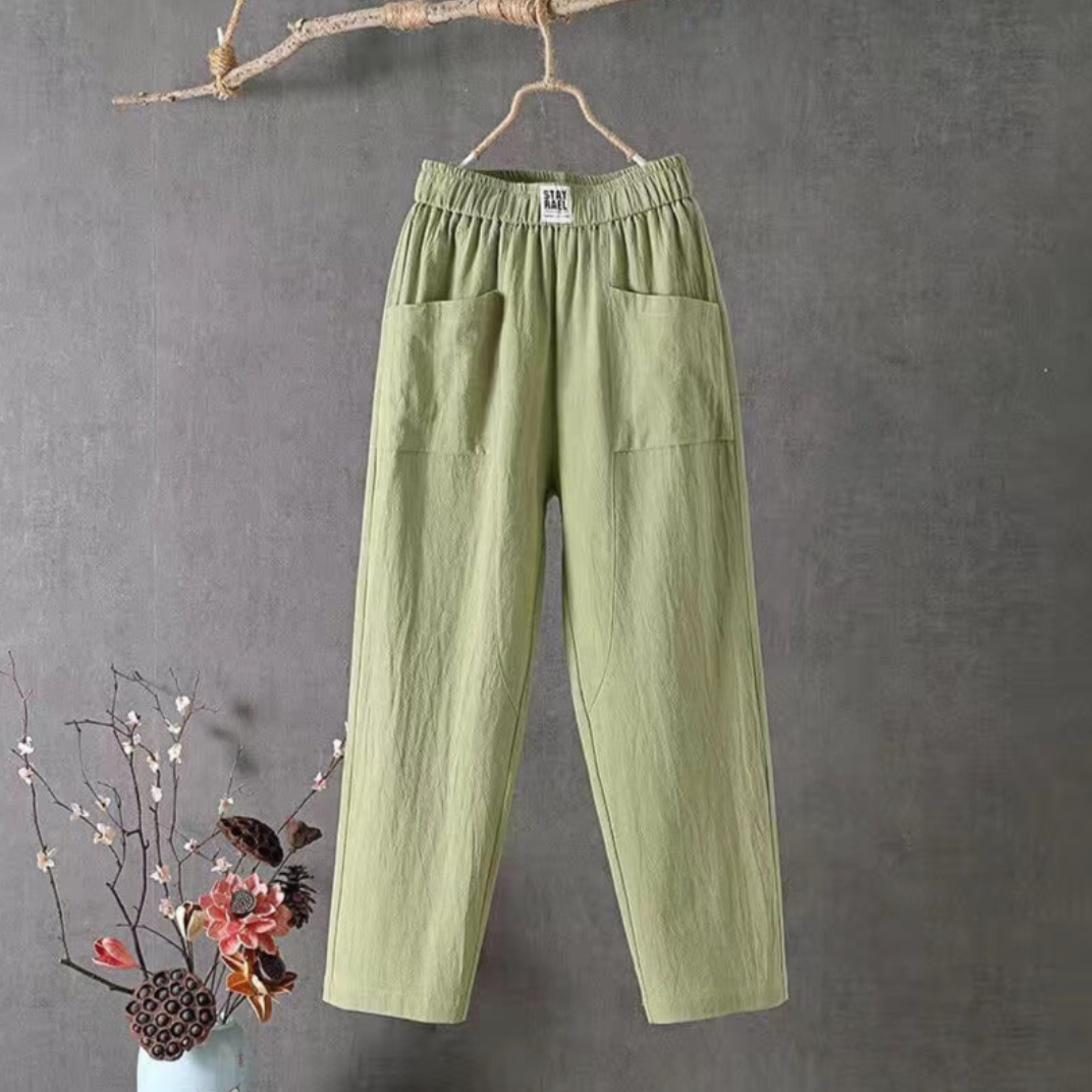 Wilma | Elastic Waist Linen Trousers