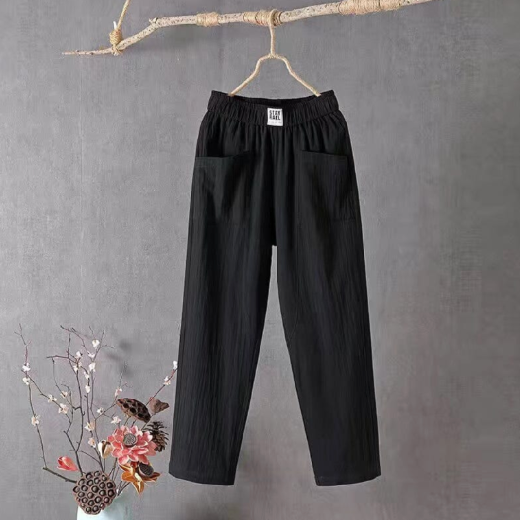 Wilma | Elastic Waist Linen Trousers