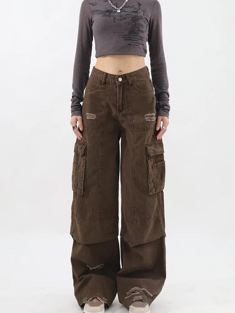 Wiltha | Women's Oversized High-Waisted Cargo Pants