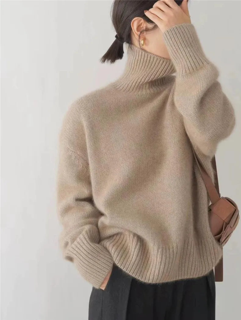 Women's Oversized Knitted Turtleneck Sweaters