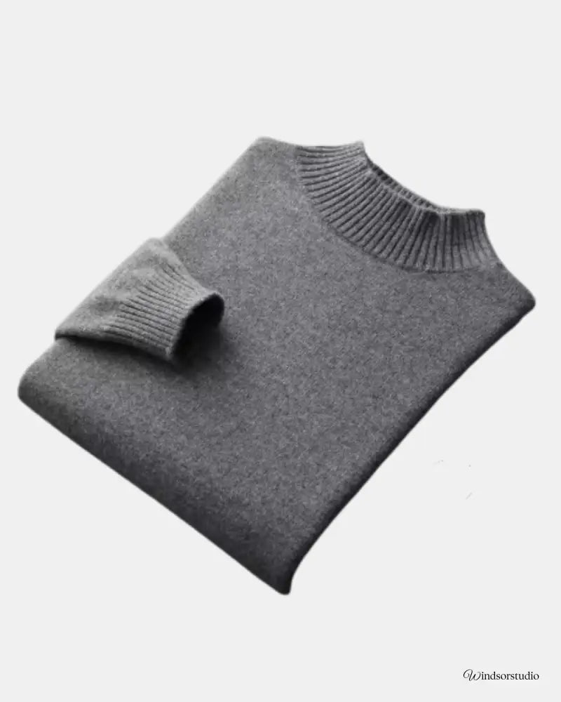 Wool Half Jumper by Mercurius Dark Grey / S