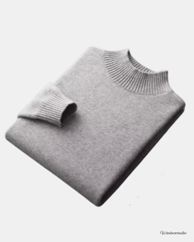 Wool Half Jumper by Mercurius Light Grey / S