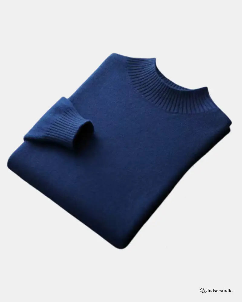 Wool Half Jumper by Mercurius Navy Blue / S