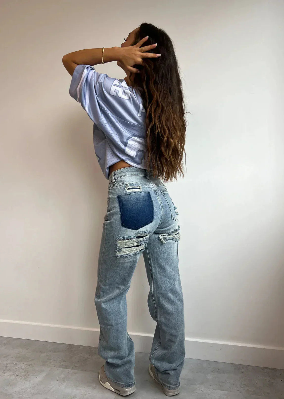Maja - High-Waisted Distressed Jeans