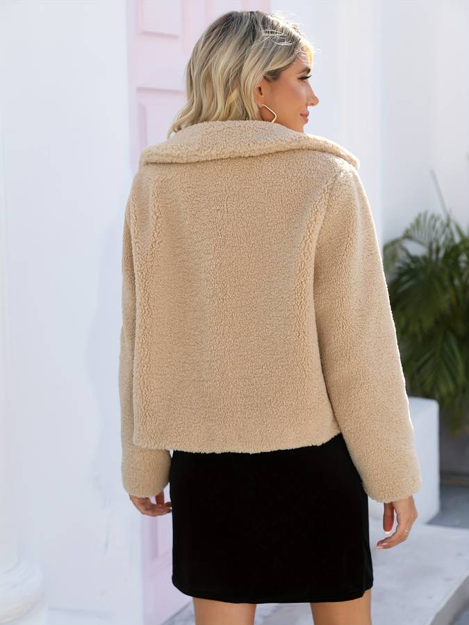 Zoey | Chic Beige Teddy Coat for Cozy Winter Wear