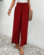 Sophie-Rae - Bohemian Print High-Waisted Lightweight Trousers