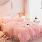 Luxurious Three-Piece Velvet Bedding Set with Soft Velvety Texture