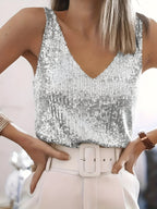 Kiki - Sequin-Embellished Sleeveless Top